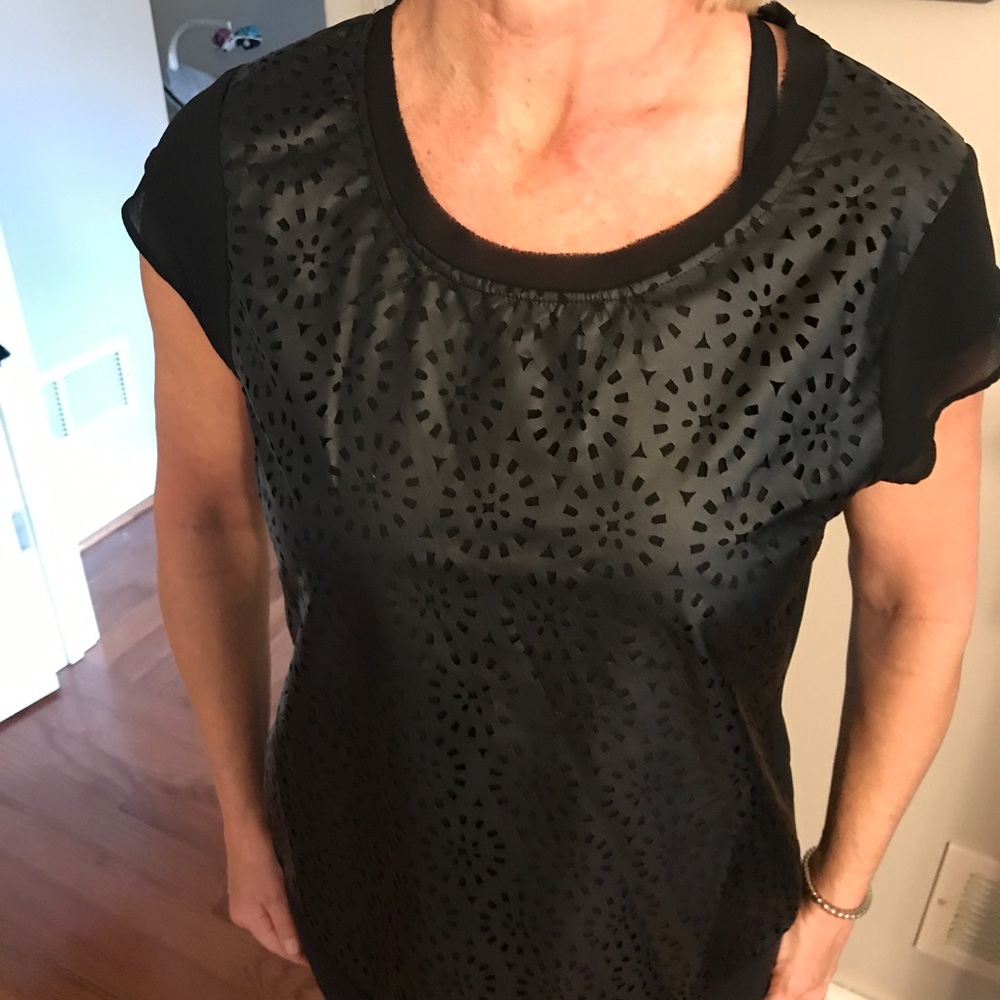 Faux leather shirt